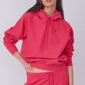 THAKOON Hot Pink Cozy Drawstring Hoodie XL NWT
